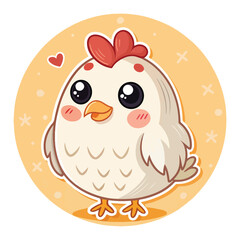 cartoon chicken illustration with transparent background