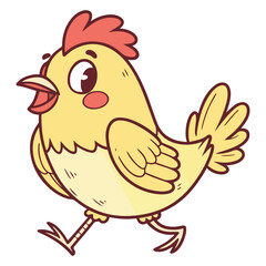 cartoon chicken illustration with transparent background