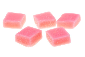 fruit marmalade cubes isolated