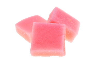 fruit marmalade cubes isolated