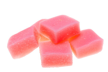 fruit marmalade cubes isolated