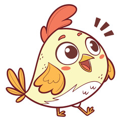 cartoon chicken illustration with transparent background