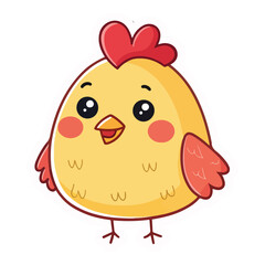 cartoon chicken illustration with transparent background