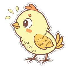 cartoon chicken illustration with transparent background