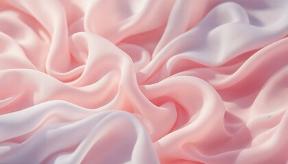 Obraz premium Delicate Pink Silk Fabric Draping with Gentle Folds and Soft Lighting