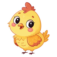 cartoon chicken illustration with transparent background