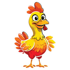 cartoon chicken illustration with transparent background