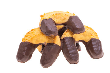 italian chocolate covered cookies isolated