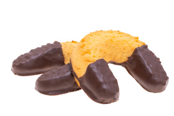 italian chocolate covered cookies isolated