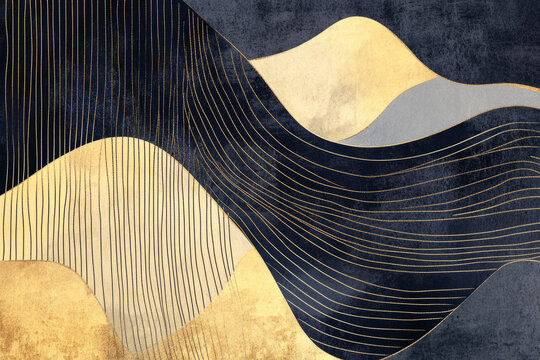 Abstract background featuring hand-drawn geometric shapes, combining black and gold lines that convey structure and personal artistic flair.