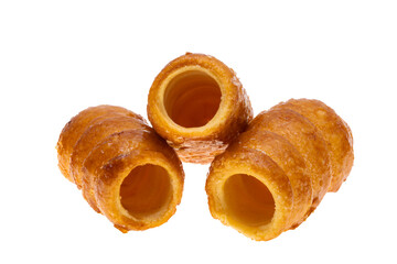 puff pastry tubes isolated