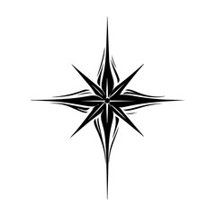 Fototapeta premium Eight Pointed Star Design Black Tribal Tattoo