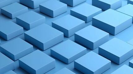 Obraz premium Abstract Geometric Pattern Of Blue Cubes