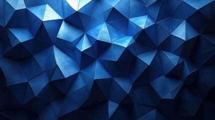 Obraz premium Polygonal Shapes on Blue Background for Design, Banner Template, Abstract Polygonal Wallpaper with Copy Space, Minimalist Polygonal Pattern Wallpaper