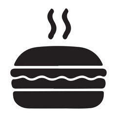 Hot Steaming Hamburger Icon Graphic Design