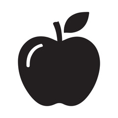 Simple Black Apple Icon Graphic Design