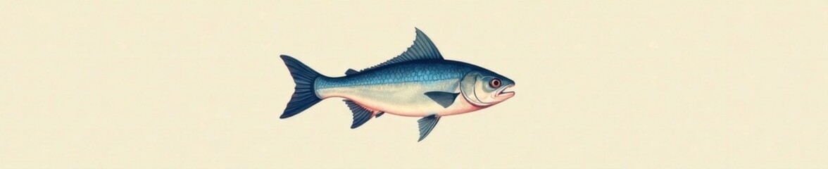 Obraz premium Minimalist fish flat icon for seafood restaurant, simple, flat design