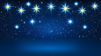 Fototapeta premium Starry Night Sky with Twinkling Stars and Deep Blue Background