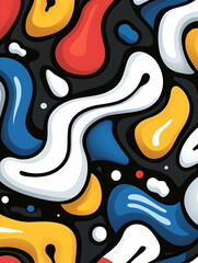Obraz premium Abstract colorful liquid shapes pattern. Wallpaper, design, print, textile, decoration
