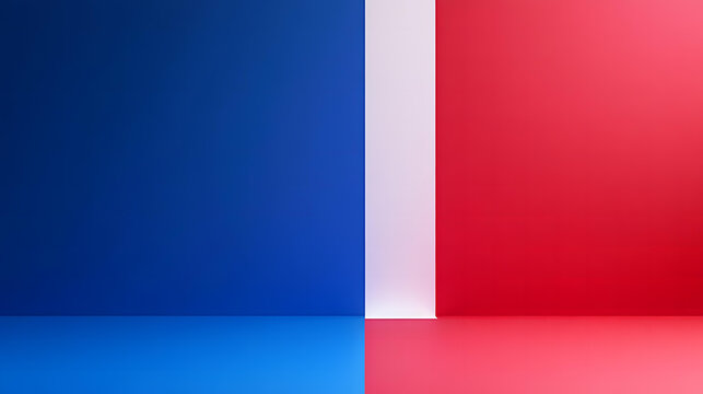Abstract background with blue red and white colors simple studio backdrop three color combination wall scene