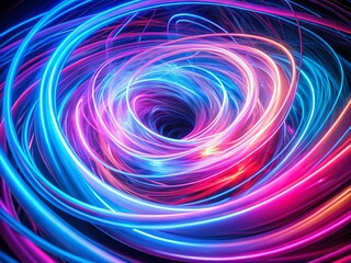 Obraz premium Abstract Pink & Blue Neon Vortex Light Trails - Long Exposure Photography