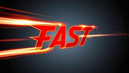 The image features the word "FAST" in bold, red letters, with dynamic streaks suggesting speed against a dark background.