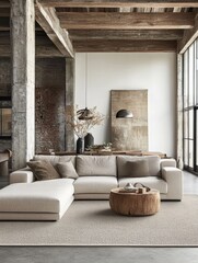 Fototapeta premium Cozy living room with modern furniture design.