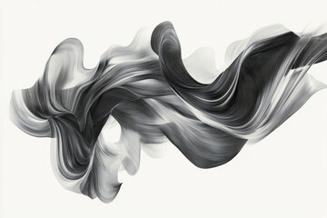Fototapeta premium Abstract ink strokes in black and gray, creating a dynamic, hand-crafted design that evokes emotion and connection through natural shapes.