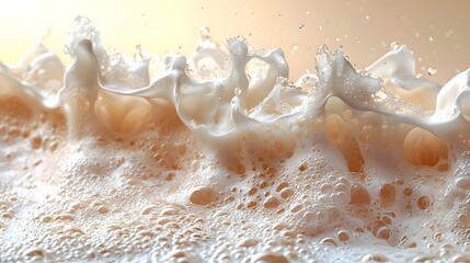 Serene ocean waves gently washing over the golden sand with a soft pastel sky in the background creating a tranquil and ethereal beachscape