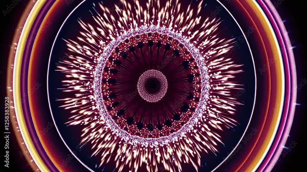 Poster dynamic visual display of swirling colors and sparkles in a mesmerizing pattern