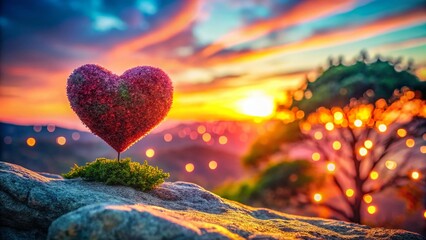 Romantic Valentine's Day Spray Paint Texture Landscape
