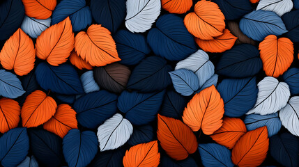 Colorful Leaves. Nature-inspired art illustration, backdrop for seasonal and organic themes