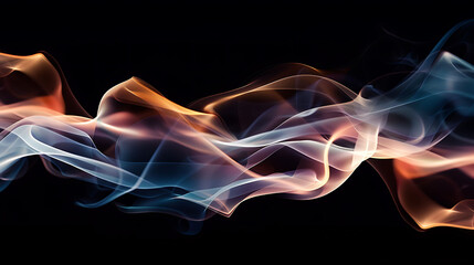 Obraz premium Smoke-like textures in gradient hues, blending seamlessly into a dark abstract background