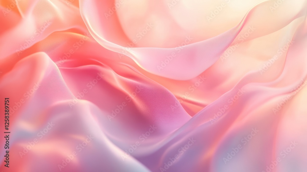 Aufkleber peach and pink silk fabric drape abstract background