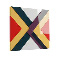 Obraz premium Dynamic geometric composition using bold color blocks in a modern aesthetic