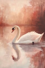 Swan swimming in calm water