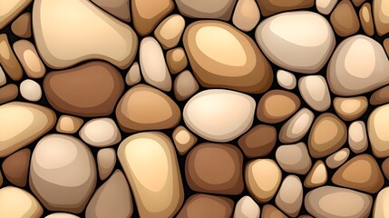 Smooth and Textured River Stones in Natural Earthy Tones