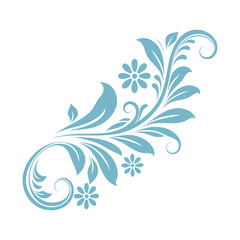 Ornamental Paisley Floral Design with Elegant Swirling Leaves