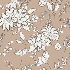 Elegant Floral Line Art Pattern
