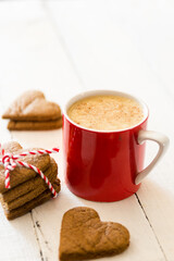 Homemade fresh eggnog with cookies