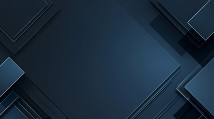 Obraz premium Abstract minimalist wallpaper with sleek squares and lines on Blue background. Banner template with white center text area. Ideal for modern designs.