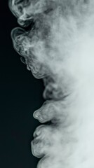Abstract White Smoke on Black Background