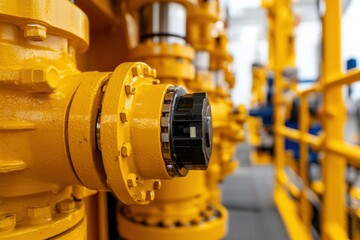 Close-up View of Heavy Machinery Components in Industrial Setting with Operators