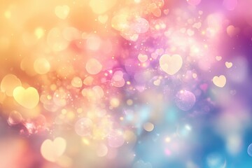 Fototapeta premium Colorful Hearts Bokeh Background