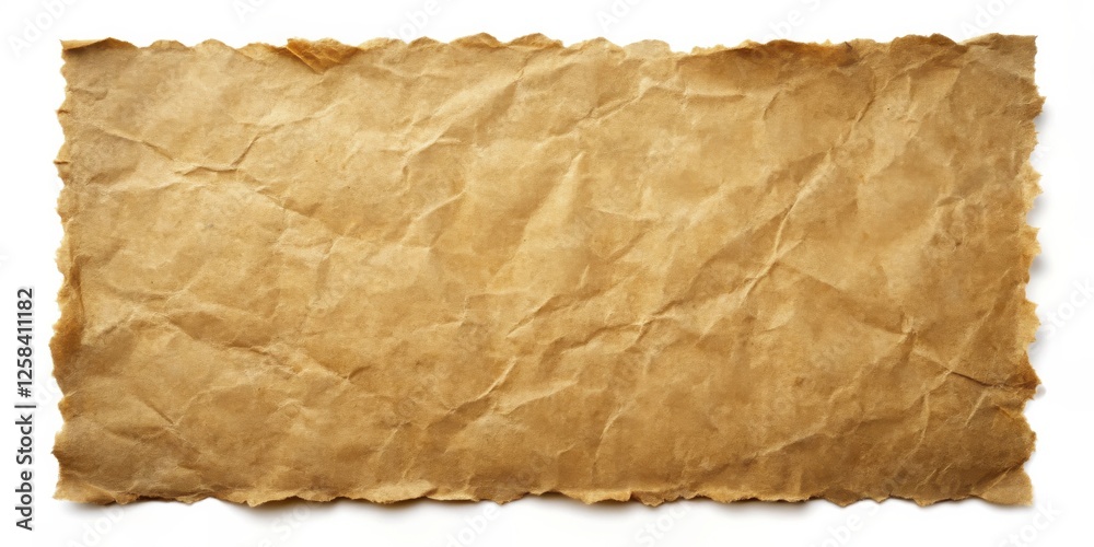 Aufkleber High-resolution image of a crumpled, aged paper texture with irregular edges perfect for design projects