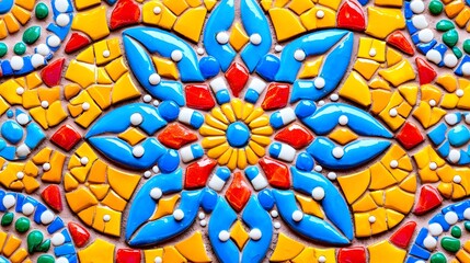 Obraz premium Colorful Mosaic Design with Bright Patterns and Intricate Details