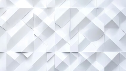 Fototapeta premium Abstract white geometric background with a light gray diamond pattern for design and presentation, White gradient abstract polygon pattern on gray background