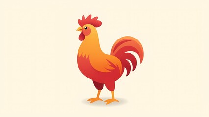 Fototapeta premium Energetic Cartoon Rooster