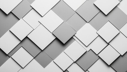 Abstract white geometric background with a light gray diamond pattern for design and presentation, White gradient abstract polygon pattern on gray background