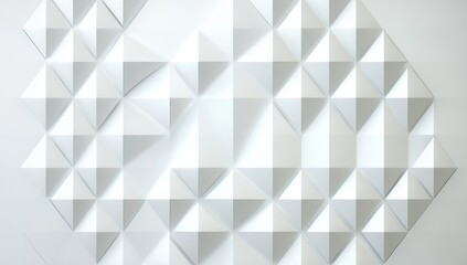 Fototapeta premium Abstract white geometric background with a light gray diamond pattern for design and presentation, White gradient abstract polygon pattern on gray background